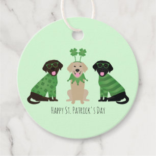 Happy St Patricks Day Labrador Retriever Dogs Favour Tags
