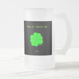 Happy St. Patrick's Day Large Frosted Glass Mug