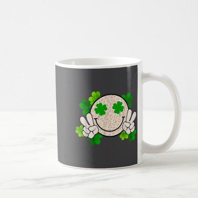 Happy St Patrick's Day Leopard Smile Face Irish Sh Coffee Mug (Right)