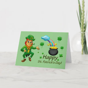 Happy St. Patrick's Day Leprechaun Card