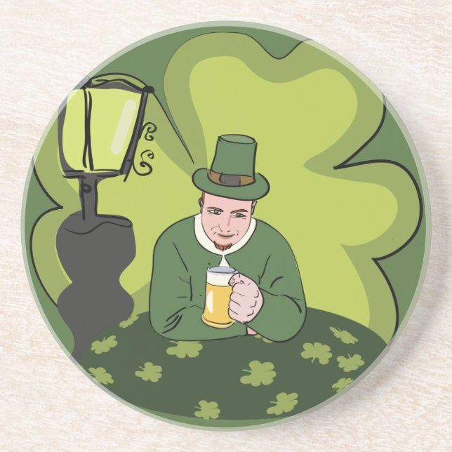 "HAPPY ST. PATRICK'S DAY" LEPRECHAUN COASTER (Front)