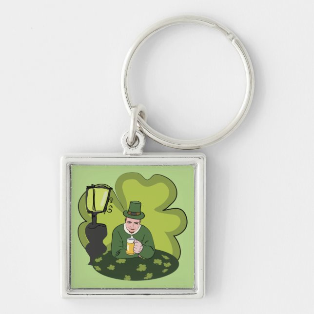 "HAPPY ST. PATRICK'S DAY" LEPRECHAUN KEY RING (Front)