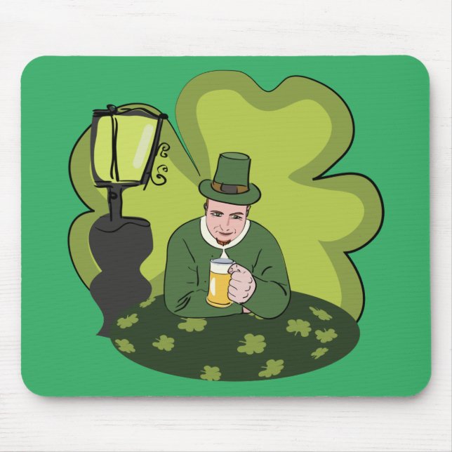 "HAPPY ST. PATRICK'S DAY" LEPRECHAUN MOUSE MAT (Front)