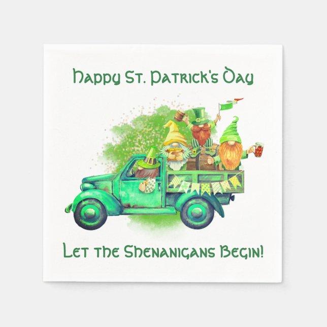 Happy St. Patrick's Day, Let the Shenanigans Begin Napkin (Front)