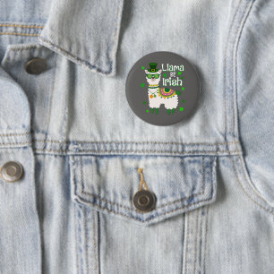 Happy St. Patrick's Day LIama button