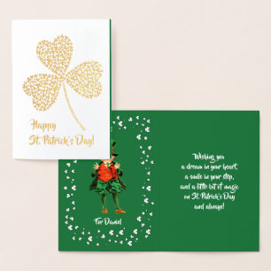Happy St. Patrick's Day. Little Irish Boy Foil Card