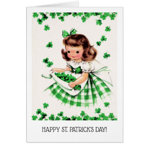 Happy St. Patrick's Day. Little Irish Girl Card