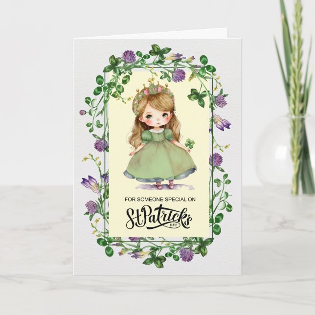 Happy St. Patrick's Day. Little Irish Princess  Ca Card (Front)