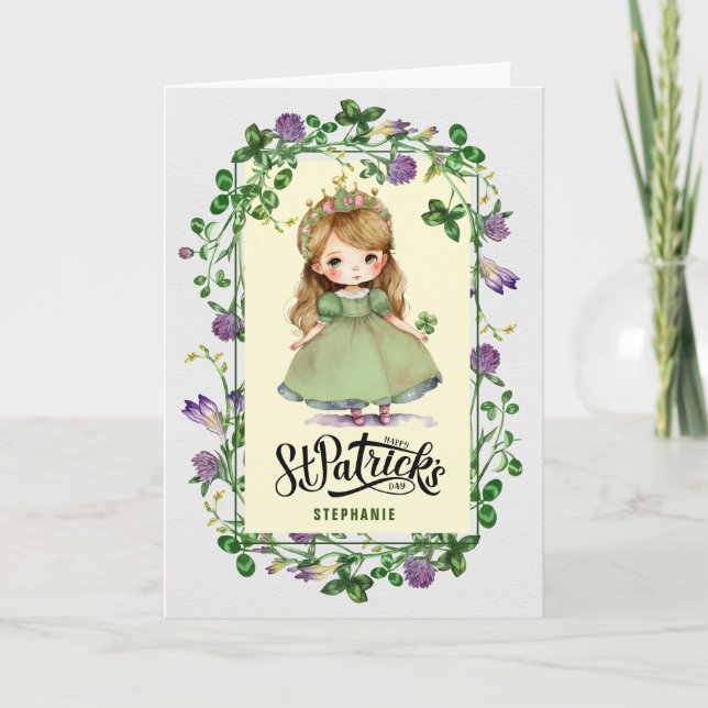 Happy St. Patrick's Day. Little Irish Princess  Card (Front)