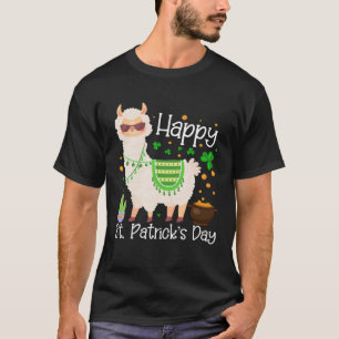 Happy St Patricks Day Llama Dad Mom Boy Girl T-Shirt