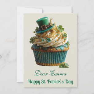 Happy St. Patrick's Day Lucky Cupcake Holiday Card