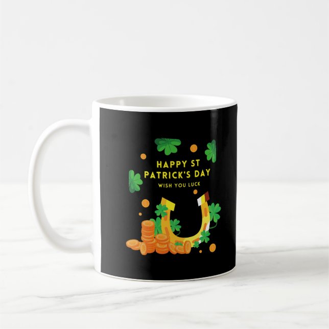 Happy St. Patricks Day -Lucky Irish Shamrock       Coffee Mug (Left)