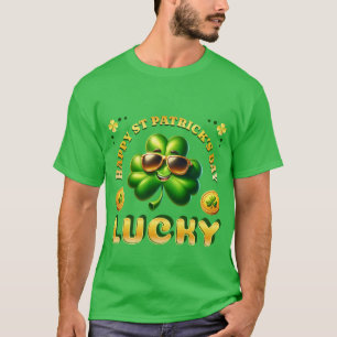 Happy St Patrick's Day Lucky Irish Shamrocks Coins T-Shirt