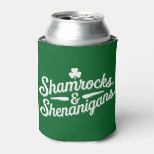 Happy St Patricks Day Lucky Shamrock&Shenanigans Can Cooler