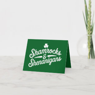 Happy St Patricks Day Lucky Shamrock&Shenanigans Card