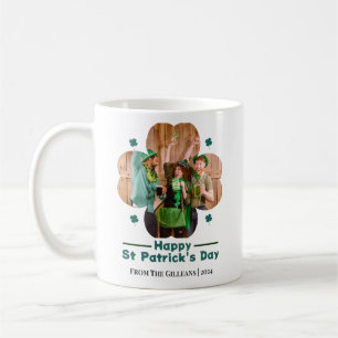 Happy St patricks day Lucky Shamrocks family photo Coffee Mug