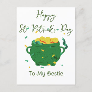 Happy St. patrick's day Lucky Shamrocks Simple  Holiday Postcard