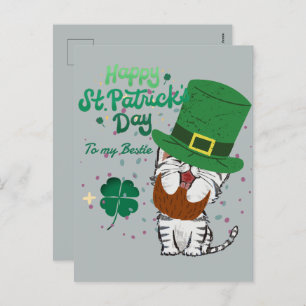 Happy St. patrick's day Lucky Shamrocks vintage Holiday Postcard