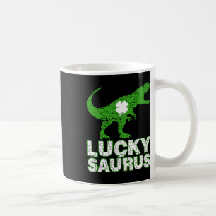 Happy St Patricks Day Luckysaurus Dinosaur Shamroc Coffee Mug