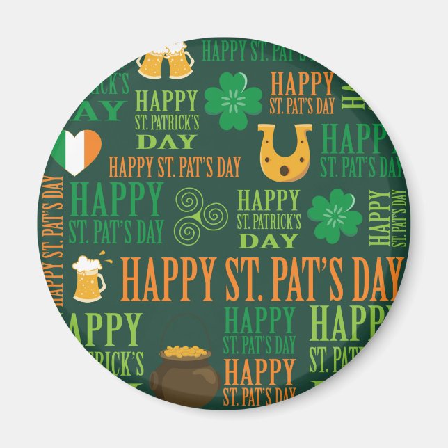 Happy St. Patrick's Day Magnet (Front)