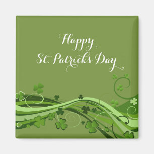 Happy St. Patrick's Day Magnets Floral Clovers