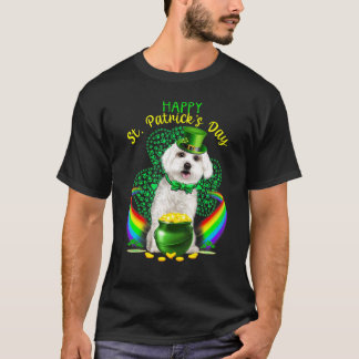 Happy St Patricks Day Maltese Leprechaun Hat Shamr T-Shirt