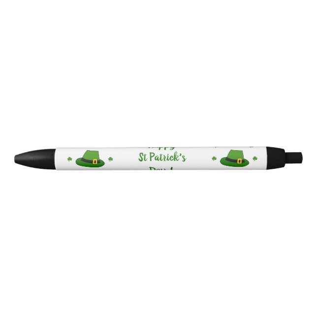 Happy St Patrick's Day Minimalist  Cute Black Ink  Pen (Front)