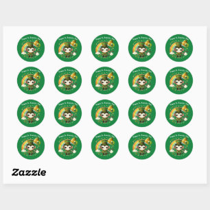 Happy St. Patrick's Day Monkey Classic Round Sticker