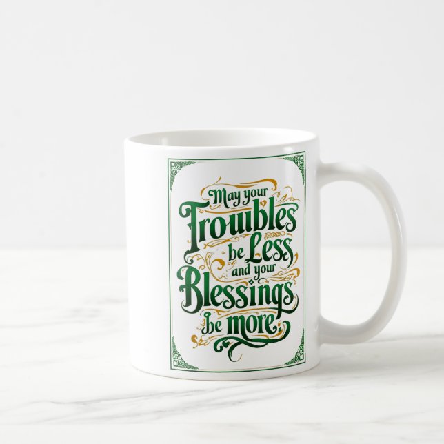Happy St. Patrick's Day Motivational Quote Apparel Coffee Mug (Right)