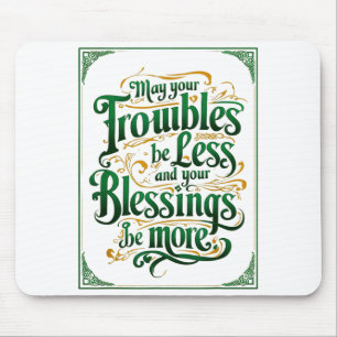 Happy St. Patrick's Day Motivational Quote Apparel Mouse Mat