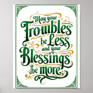 Happy St. Patrick's Day Motivational Quote Apparel Poster