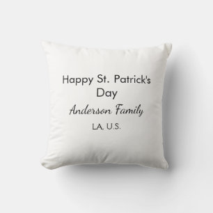Happy st. Patrick's day name family place simple g Cushion