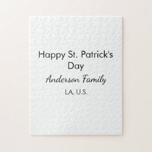 Happy st. Patrick's day name family place simple g Jigsaw Puzzle