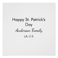 Happy st. Patrick's day name family place simple g
