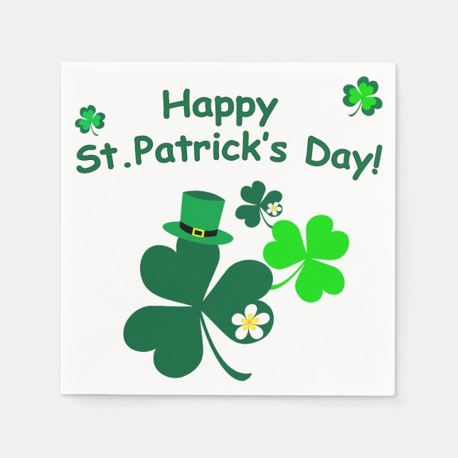 Happy St. Patrick's Day Napkin (Front)
