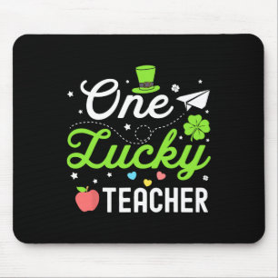 Happy St Patricks Day One Lucky Teacher Shamrock W Mouse Mat