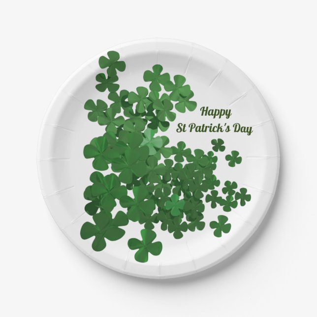 Happy St Patrick's Day Paper Plate (Front)