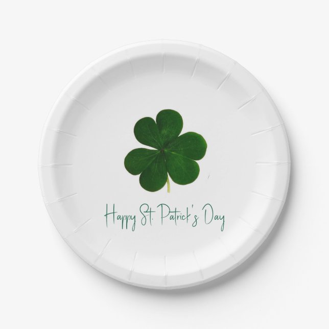 Happy St. Patrick's Day Paper Plate (Front)