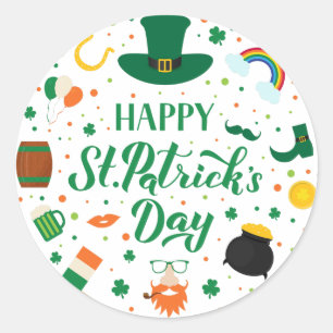 Happy St. Patrick's Day Party Classic Round Sticker