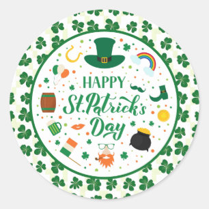 Happy St. Patrick's Day Party Classic Round Sticker