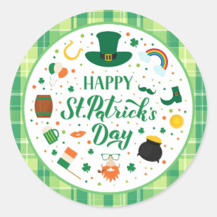 Happy St. Patrick's Day Party Classic Round Sticker