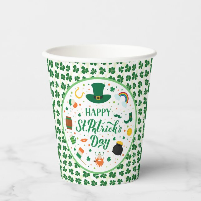 Happy St. Patrick's Day Party Paper Cups (Front)