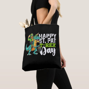Happy St Patrick's Day Pat T Rex Dinosaur Tote Bag