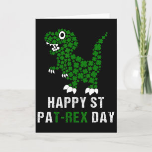 Happy St Patricks Day Patrex T-rex Dinosaur Funny Card