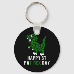 Happy St Patricks Day Patrex T-rex Dinosaur Funny  Key Ring
