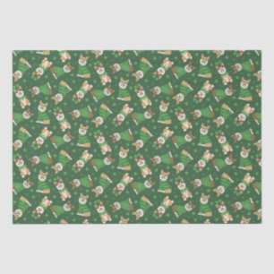 Happy St Patricks Day Pembroke Welsh Corgi Dogs Tissue Paper