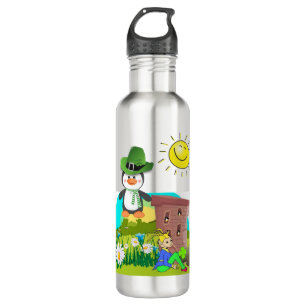 happy st. patrick's day penguin leprechaun 710 ml water bottle