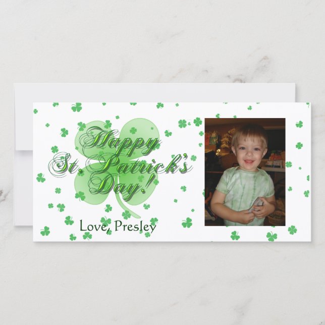 Happy St. Patrick's Day Photo Card (Front)