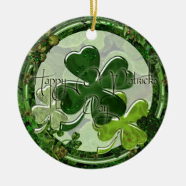 Happy St. Patrick's Day Photo Ceramic Tree Decoration