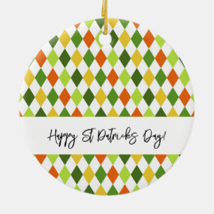 Happy St Patricks Day Photo Irish Colours Keepsake Ceramic Tree Decoration